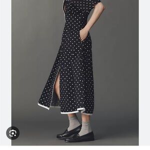 The Tobie Shirt Dress Black Polka Dot Maxi Dress